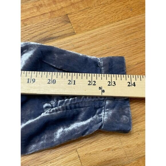 Anthropologie Melody Women's Dress Shift Mini Velvet Split Neck Boho M Blue - Picture 8 of 9